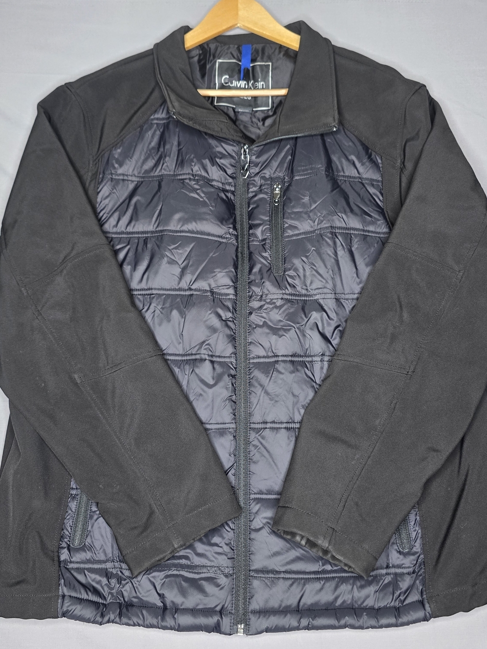 Calvin Klein Black Quilted Hybrid Performance Jacket